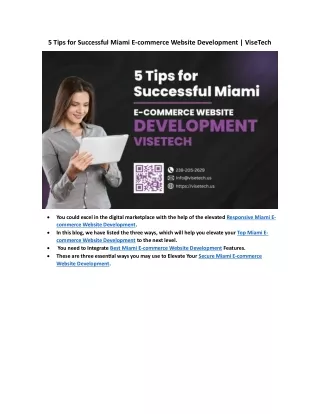 5 Tips for Successful Miami E-commerce Website Development | ViseTech