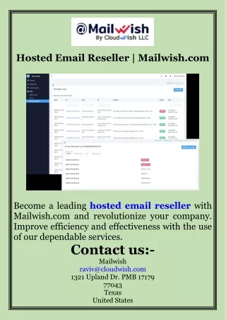 Hosted Email Reseller  Mailwish.com