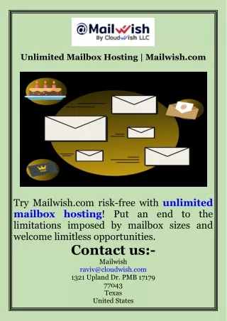 Unlimited Mailbox Hosting  Mailwish.com