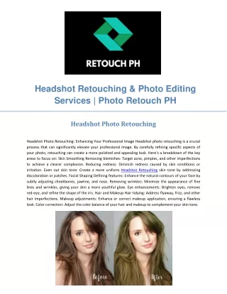 Headshot Retouching