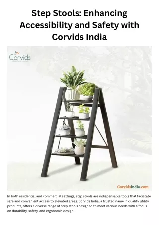 Reach New Heights with Corvids India Step Ladders: Safe, Sturdy, and Convenient