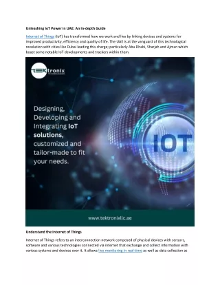 unleashing iot power in uae an in depth guide