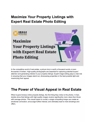 Maximize Your Property Listings with Expert Real Estate Photo Editing