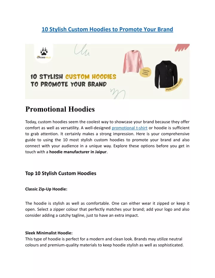 10 stylish custom hoodies to promote your brand