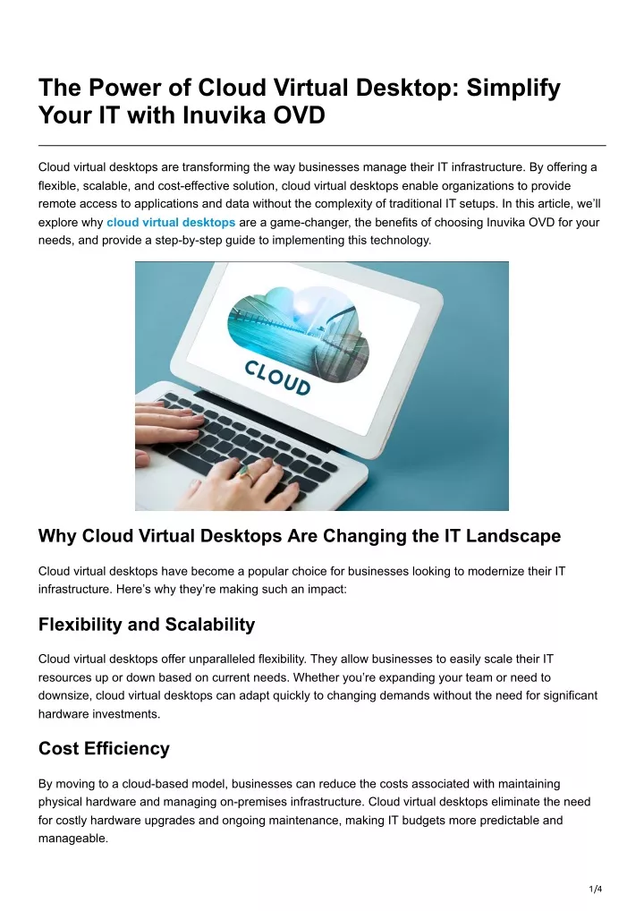 the power of cloud virtual desktop simplify your