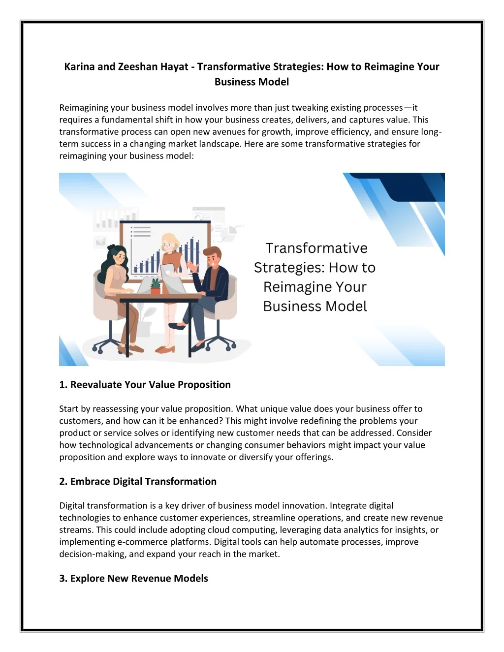 PPT - Karina and Zeeshan Hayat - Transformative Strategies - How to ...