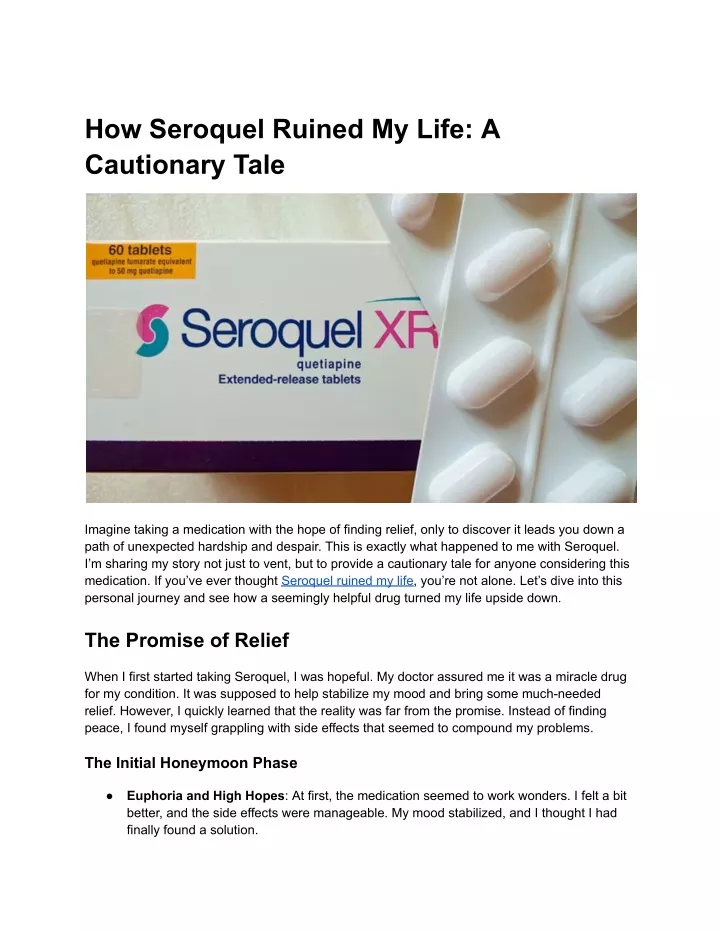 how seroquel ruined my life a cautionary tale