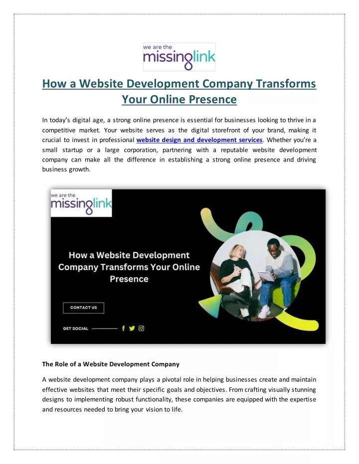 how a website development company transforms your