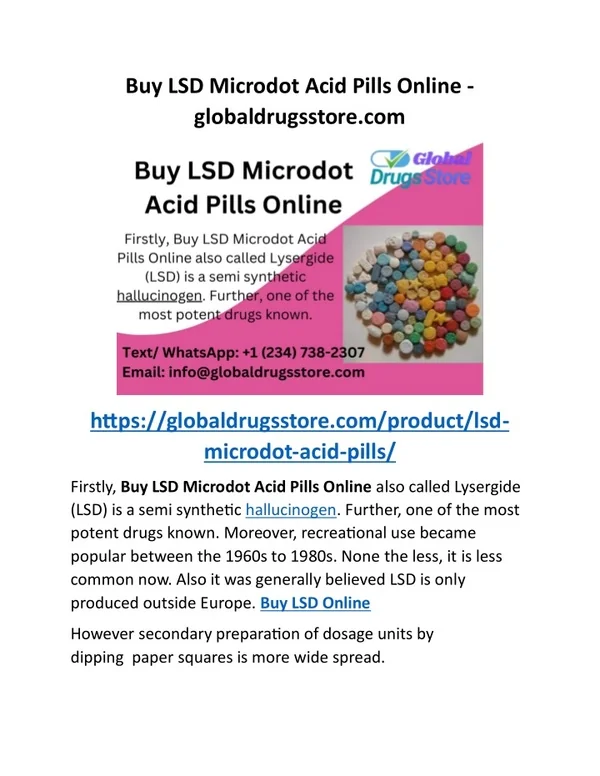 PPT - Buy LSD Microdot Acid Pills Online - globaldrugsstore.com ...
