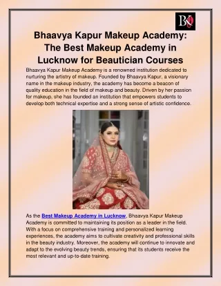 Best Makeup Academy in Lucknow