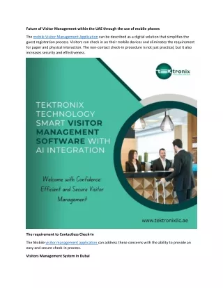future of visitor management within