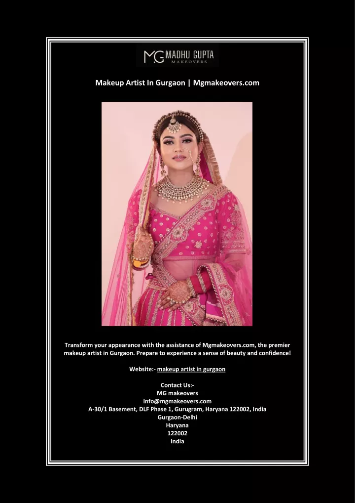 makeup artist in gurgaon mgmakeovers com