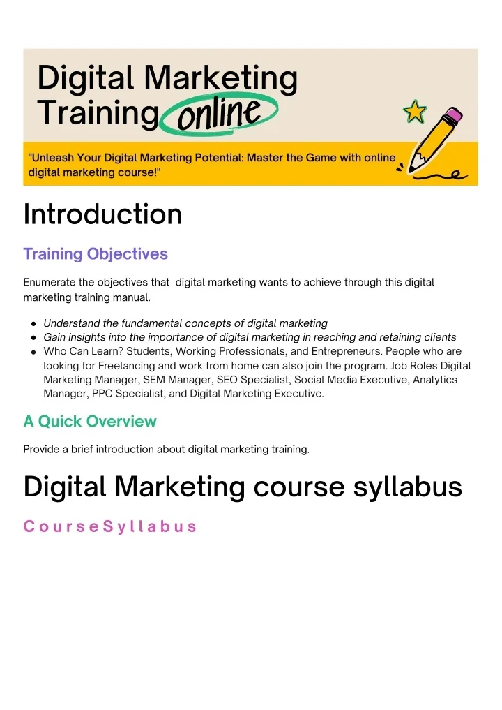 PPT - Online Digital Marketing Course With Placement PowerPoint ...