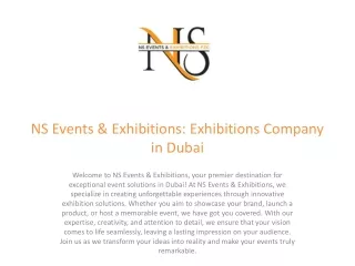 NS Event and Exhibition Fzc: Exhibitions Company in Dubai