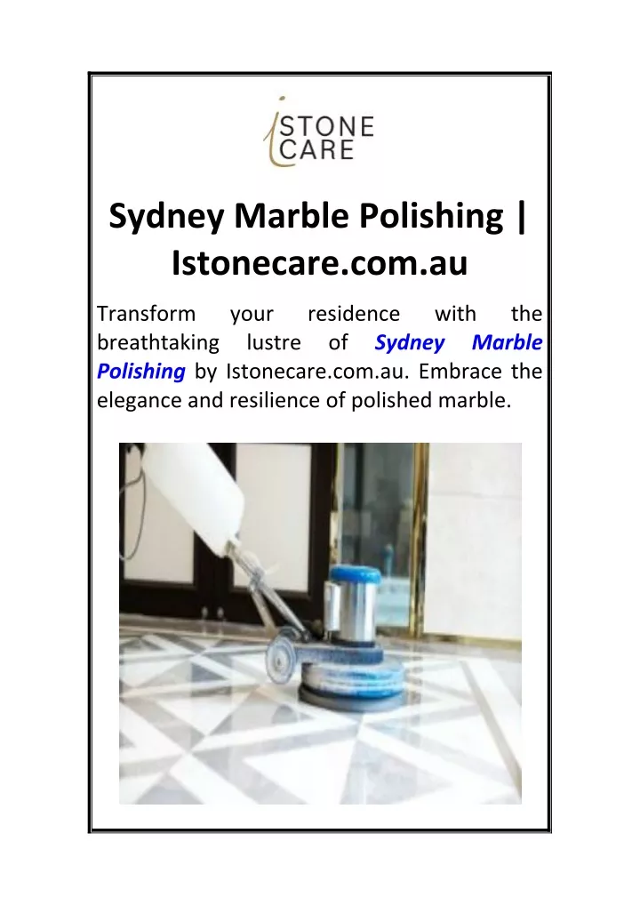 sydney marble polishing istonecare com au