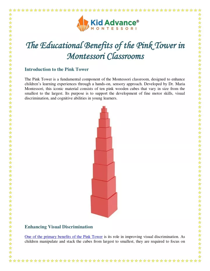 the educational benefits of the pink tower