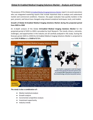 AI-Enabled Medical Imaging Solutions Market - VynzResearch
