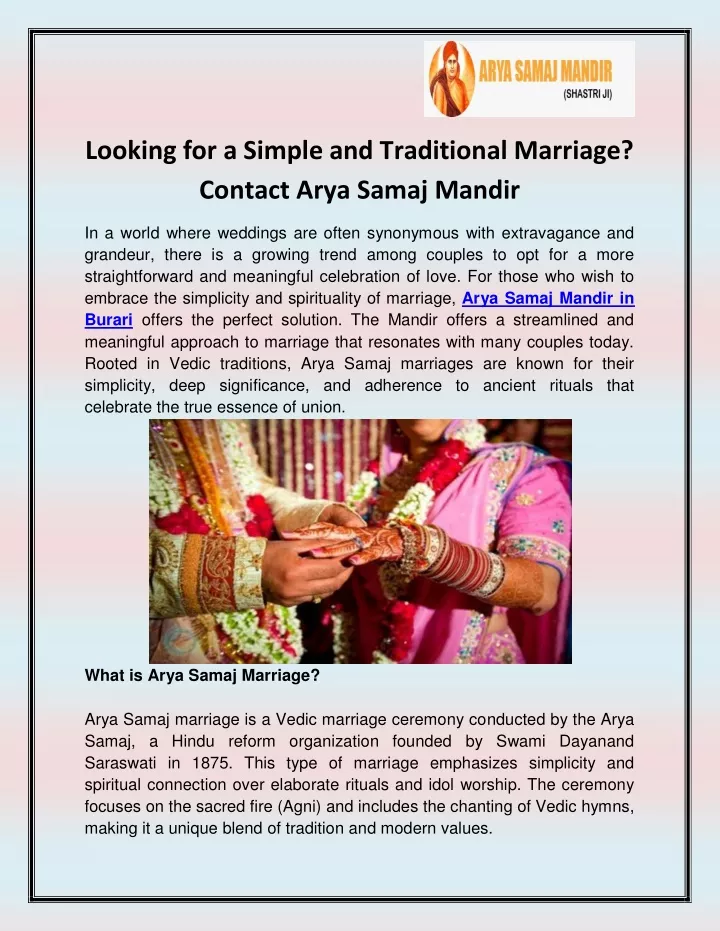 looking for a simple and traditional marriage