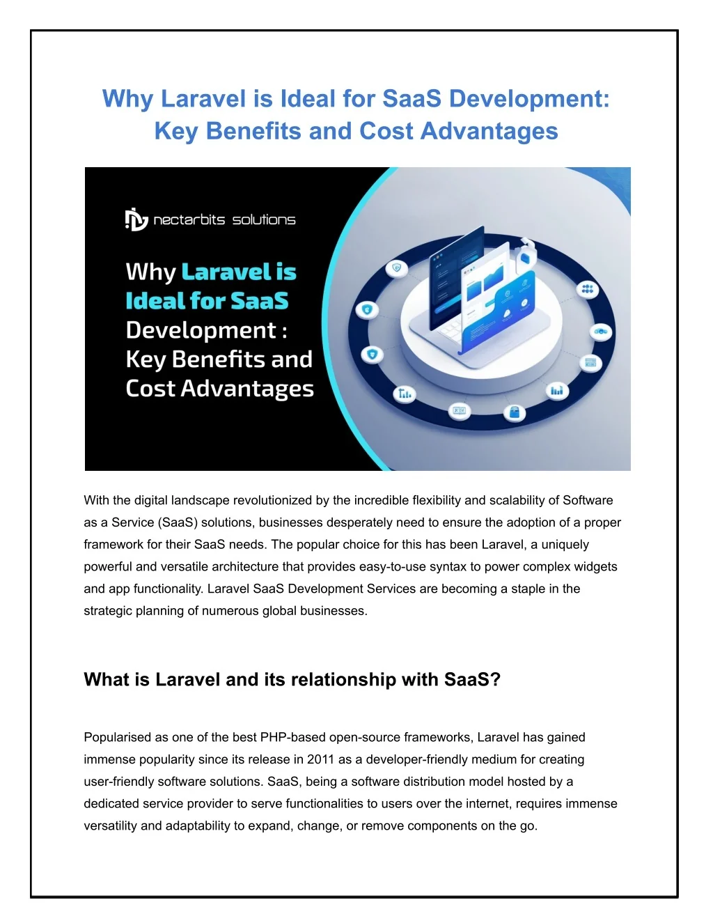 PPT - Why Laravel is Ideal for SaaS Development_ Key Benefits and Cost ...
