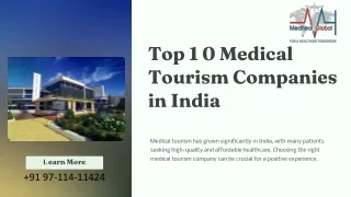 Top 10 Medical Tourism Companies in India