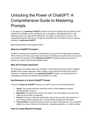 unlocking the power of chatgpt a comprehensive