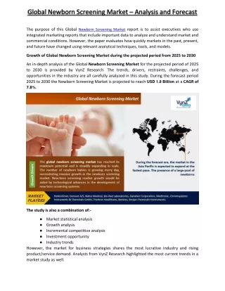 Newborn Screening Market - VynzResearch