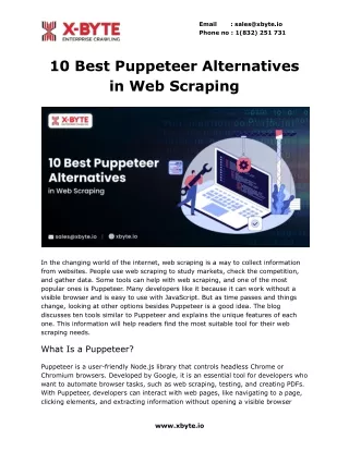 10 Best Puppeteer Alternatives in Web Scraping