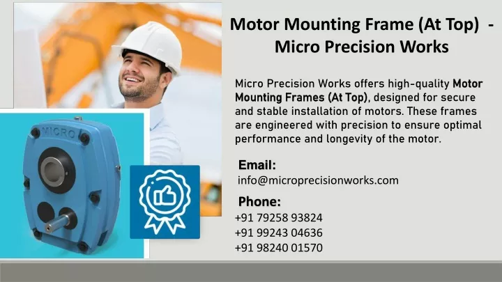 motor mounting frame at top micro precision works