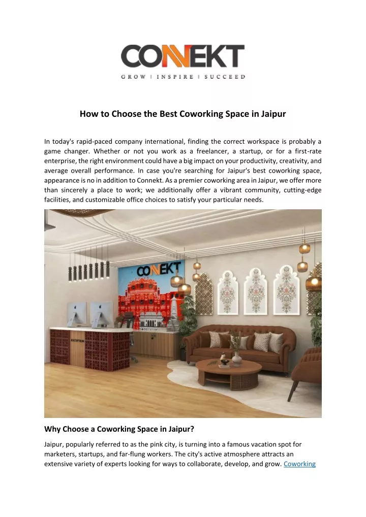 how to choose the best coworking space in jaipur