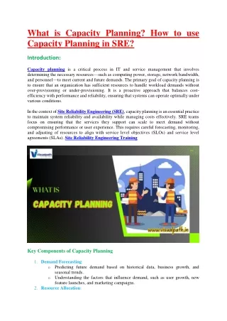 what is capacity planning how to use capacity