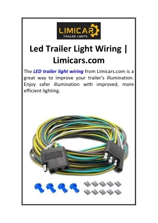 Led Trailer Light Wiring  Limicars.com