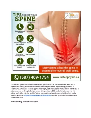 Spinal Manipulation Physiotherapy Edmonton