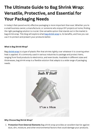 the ultimate guide to bag shrink wrap versatile