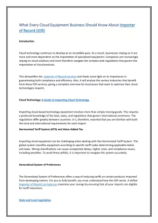 what every cloud equipment business should know