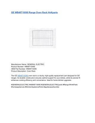 GE WB48T10095 Range Oven Rack HnKparts