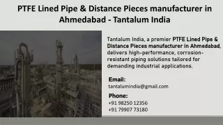 PTFE Lined Pipe & Distance Pieces manufacturer in Ahmedabad - Tantalum India