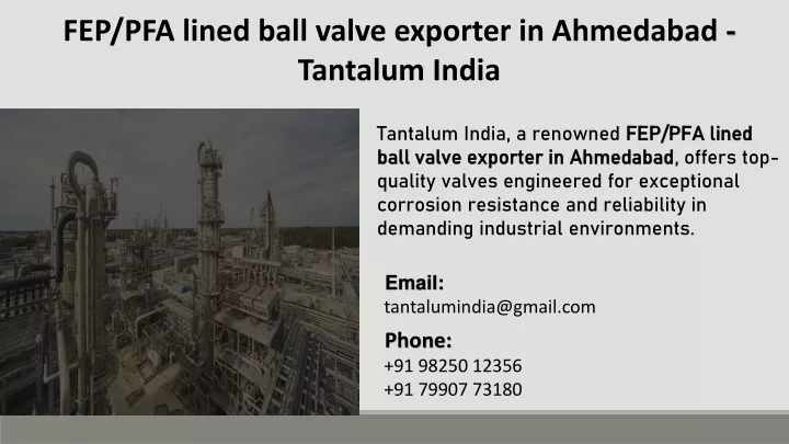 fep pfa lined ball valve exporter in ahmedabad