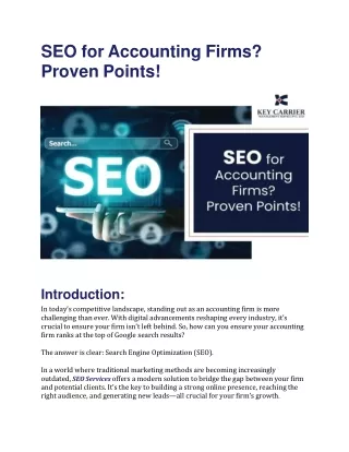 SEO for Accounting Firms? Proven Points!