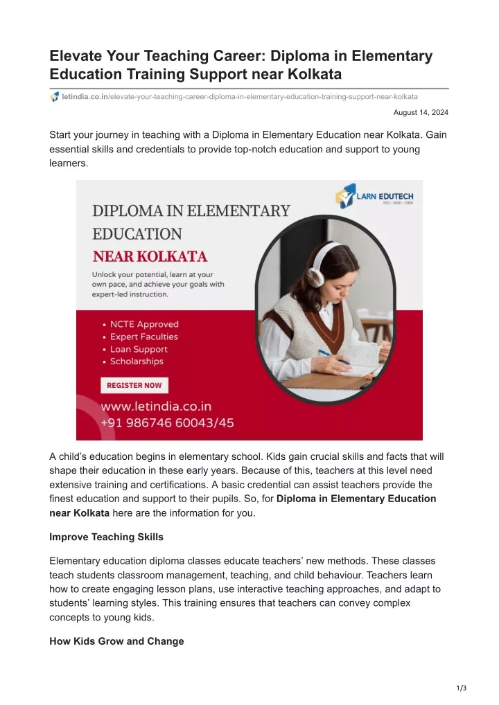 elevate your teaching career diploma