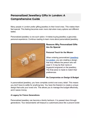 Personalized Jewellery Gifts in London_ A Comprehensive Guide