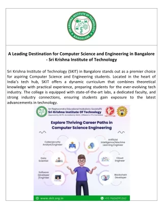 Computer Science and Engineering Colleges in Bangalore