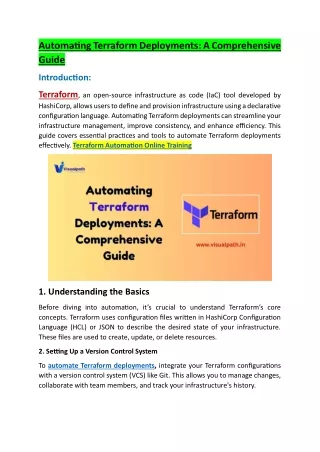automating terraform deployments a comprehensive