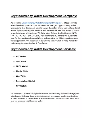 Cryptocurrency Wallet Development Company PDF_