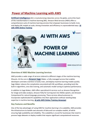 AI with AWS Training in Ameerpet | AI with AWS Training