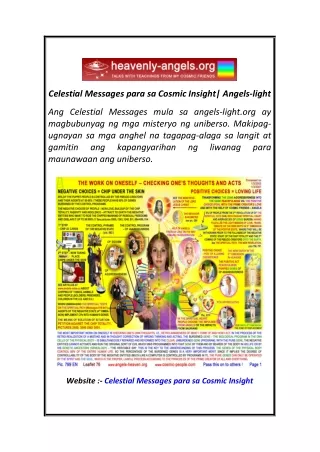 celestial messages para sa cosmic insight angels
