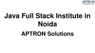 Java Full Stack Institute in Noida