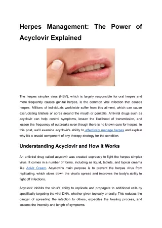 herpes management the power of