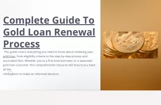 Navigating the Gold Loan Renewal Process