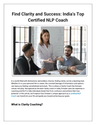 Find Clarity and Success_ India's Top Certified NLP Coach