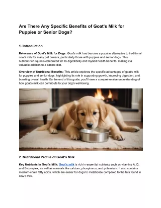 Are there any specific benefits of goat's milk for puppies or senior dogs?